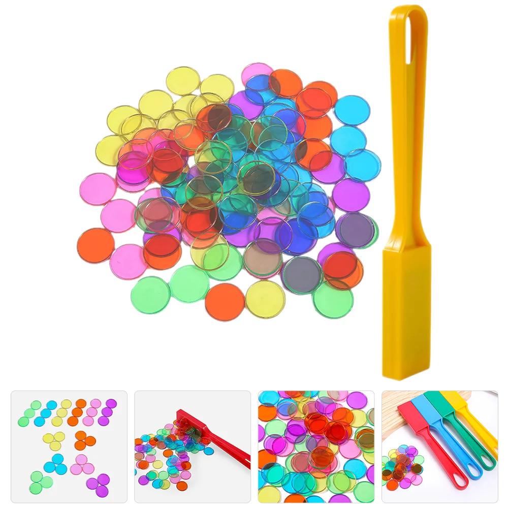 어린이 수학 자석 막대 교육 보조기구, 자석 지팡이 둥근 칩 계산 장난감, 색상 분류 장난감, 교육 장난감
